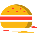 food, hamburger, Burger, Fast food, junk food, sandwich Orange icon