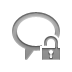 Lock, Balloon, speech, open Gray icon