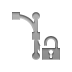 Lock, Bezier, open Gray icon