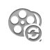 film, Reel, refresh Gray icon