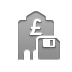 Bank, pound, Diskette DarkGray icon