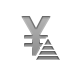 Currency, yen, pyramid, sign Gray icon