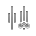horizontal, distribute, Center, Binoculars Gray icon