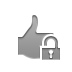 Lock, open, Hand, thumbsup Gray icon