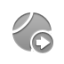 Ball, right, tennis Gray icon