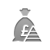 pyramid, Bag, pound, Money Gray icon