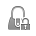 Lock, purse, open Gray icon