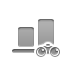 Bottom, Binoculars, horizontal, Align Gray icon