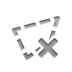 cross, Selection, polygonal Gray icon