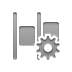 Gear, distribute, Left, horizontal Icon