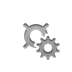 Currency, sign, Gear Gray icon
