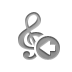 Left, Composer, notation Gray icon