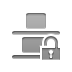 Bottom, vertical, Lock, distribute, open Gray icon