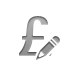 Currency, pound, pencil, sign Gray icon