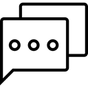 Chat, Bubble speech, Conversation, Comment, interface, Message Black icon