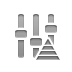 Audio, pyramid, equalizer Gray icon