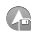 Up, Diskette, arrowhead DarkGray icon