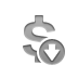 Currency, Down, sign, Dollar DarkGray icon