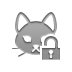 Cat, open, Lock DarkGray icon