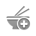 Add, Bowl, chopsticks Gray icon