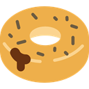 Dessert, doughnut, sweet, sugar, food SandyBrown icon