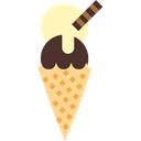 Summertime, Dessert, Ice cream, summer, food, sweet Black icon