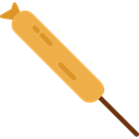 Fast food, junk food, food, Sausage, Corndog, Lunch Black icon