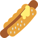 Hot Dog, Sausage, food, Fast food, junk food Goldenrod icon