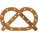 pretzel, Pastry, sweet, Powdered Sugar, food, sugar Sienna icon