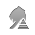 Hand, smudge, pyramid Gray icon