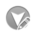 arrowhead, Down, pencil DarkGray icon