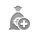 Bag, Money, Add, Euro Gray icon