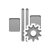 evenly, Gear, space, horizontal Gray icon