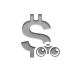 Currency, Dollar, Binoculars, sign Gray icon