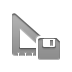Diskette, square, ruler Gray icon