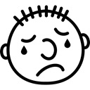 sad, Crying, emoticons, Face, square, rounded, Emoticon, interface, Suffering, faces Black icon