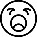 square, Face, emoticons, Emoticon, Eyes, open, faces, Yawning, interface, mouth, Yawn Black icon