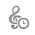 Clock, Composer, notation Gray icon