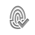 Fingerprint, checkmark Gray icon