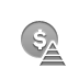 Dollar, coin, pyramid Gray icon