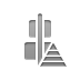 pyramid, Center, Align, vertical Gray icon