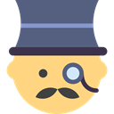 Man, moustache, Elegant, people, male, Tall Hat, Emoticon, men, interface, elegance, Gentleman Khaki icon