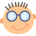 nerds, emoticons, interface, happy, Intelligent, smiling, Emoticons Square, eyeglasses, Emoticon, nerd NavajoWhite icon