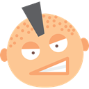 Punk, Goatee, people, Emoticon, Crest, interface NavajoWhite icon