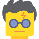 Lego, Character, harry potter, interface, Emoticon, Face Gold icon