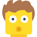 head, surprised, Gestures, smiley, Emoticon, Lego, people, interface, shock Gold icon