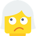 interface, Emoticon, smiling, feelings, Face, Lego, people, Confused, smiley, Emotion WhiteSmoke icon