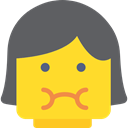Lego, Emoticon, Emotion, smiling, Girl, interface, people, smiley, Face, feelings, Sick Gold icon