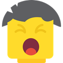Yawning, interface, Yawn, emoticons, faces, Lego, Eyes, Face, square, open, Emoticon, mouth Gold icon
