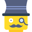 interface, Gentleman, Masculine, Mustache, Lego, Sir, Gestures, Emoticon DimGray icon